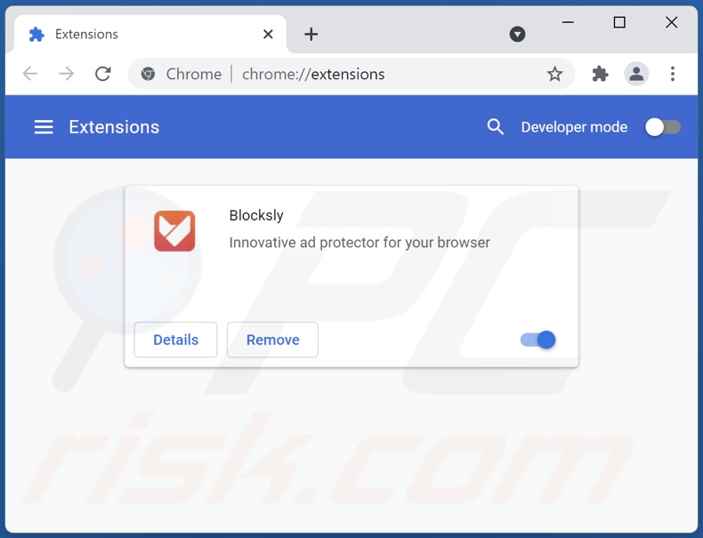 Removing Blocksly ads from Google Chrome step 2