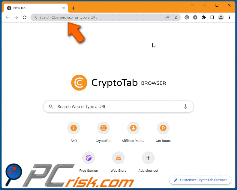 cryptotab browser cleanbrowser.network redirects to cbsearch.site