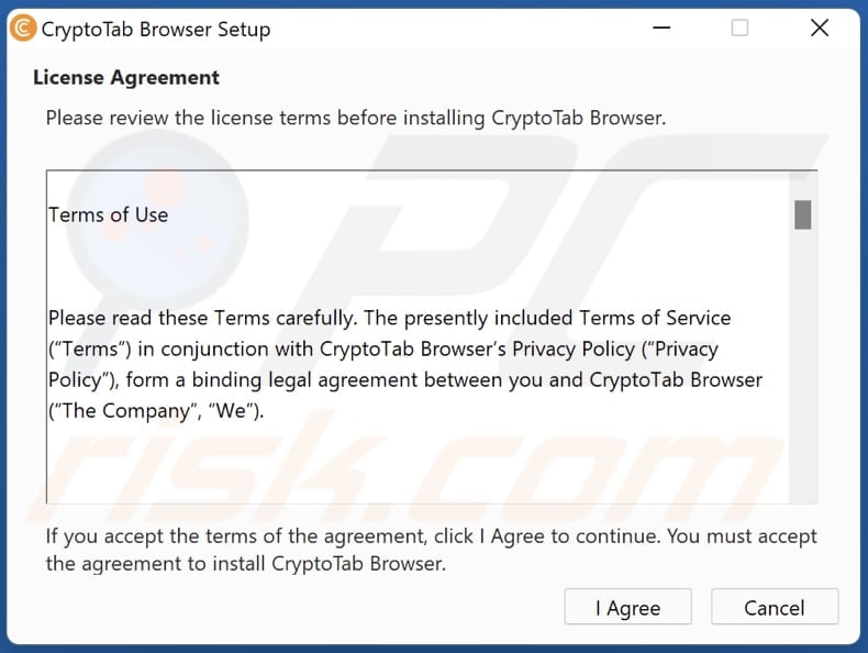 CryptoTab Browser installation setup