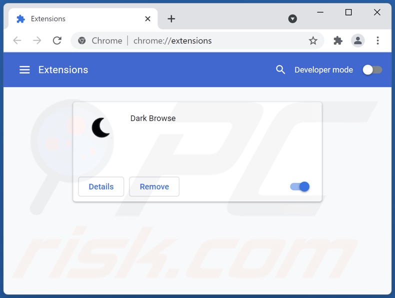 Removing Dark Browse ads from Google Chrome step 2