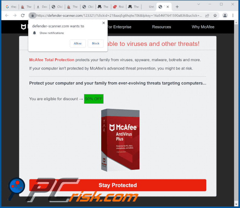 defender-scanner[.]com website appearance (GIF)