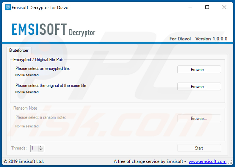 diavol ransomware emsisoft decryptor