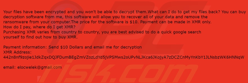 Dodohacked ransomware wallpaper