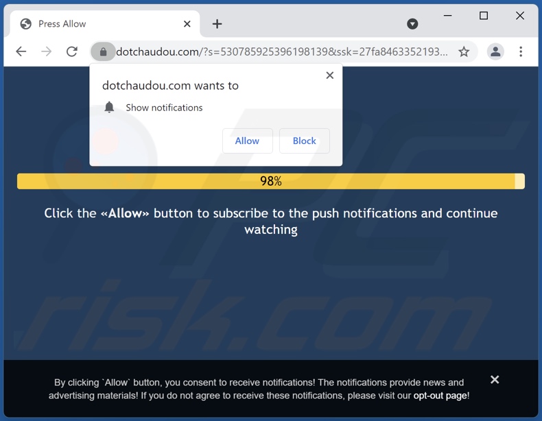 dotchaudou[.]com pop-up redirects