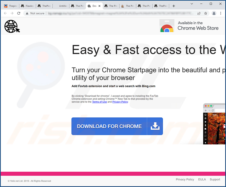 favtab.com browser hijacker-promoting website (2022-03-04)