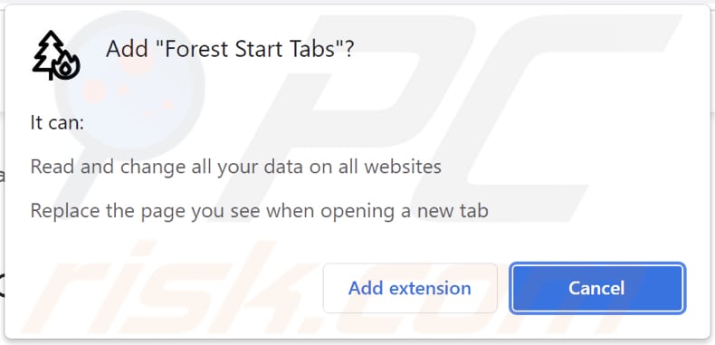 forest start tabs browser hijacker browser notification