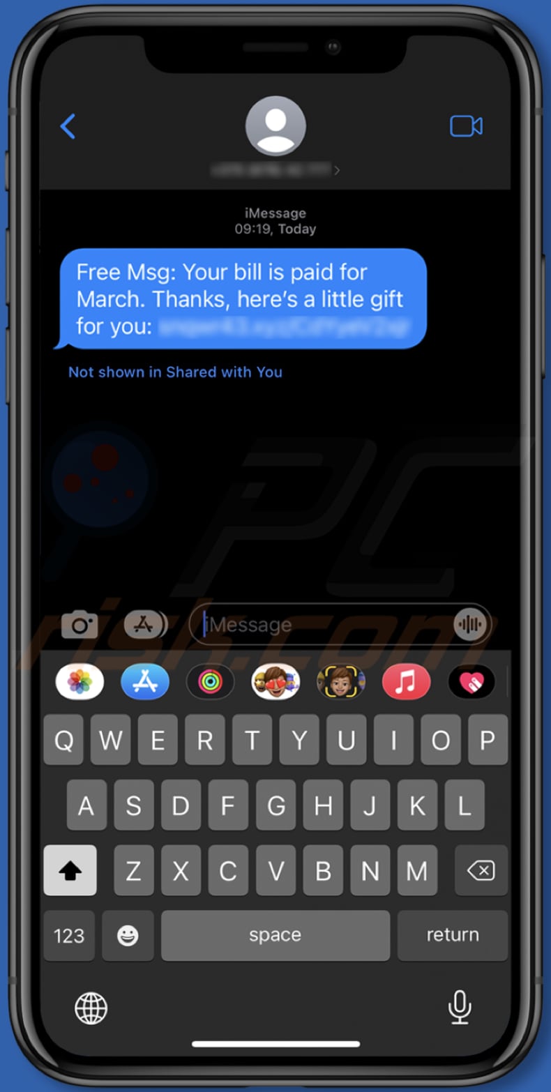 Free Msg: Your bill is paid for March. scam