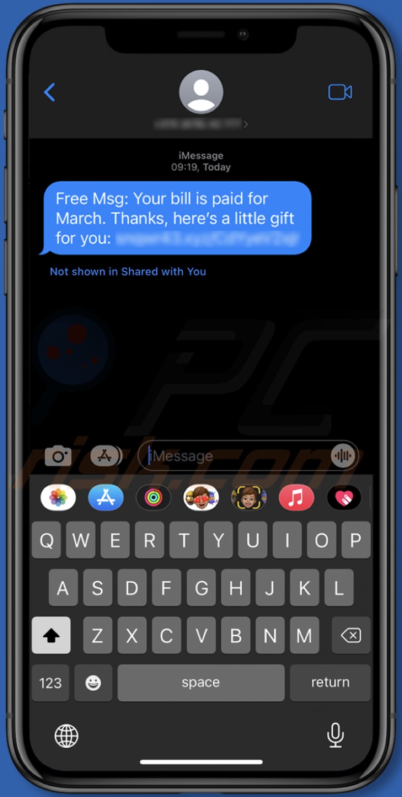 Free Msg: Your bill is paid for March. scam