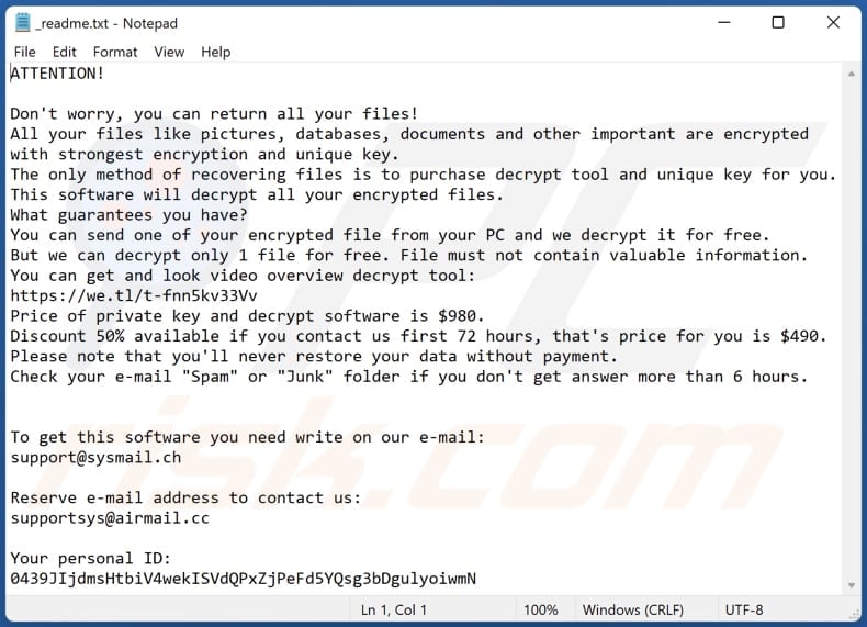 Gtys ransomware text file (_readme.txt)