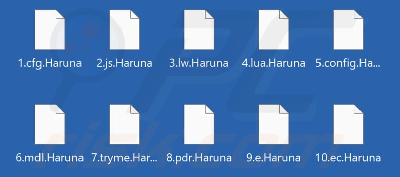Files encrypted by Haruna ransomware (.Haruna extension)