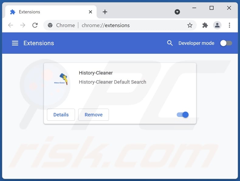 Removing history-cleaner.xyz related Google Chrome extensions