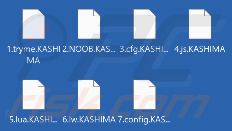 Files encrypted by Kashima ransomware (.KASHIMA extension)