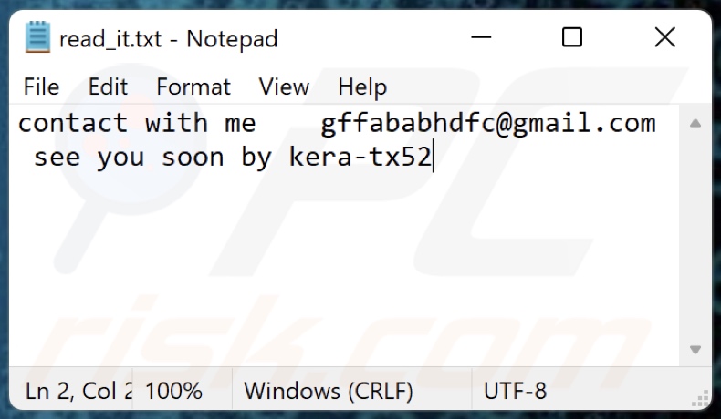 Kera-tx52 ransomware text file (read_it.txt)