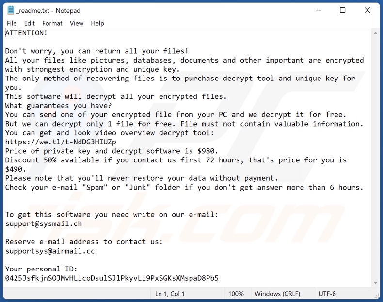 Kkia ransomware text file (_readme.txt)
