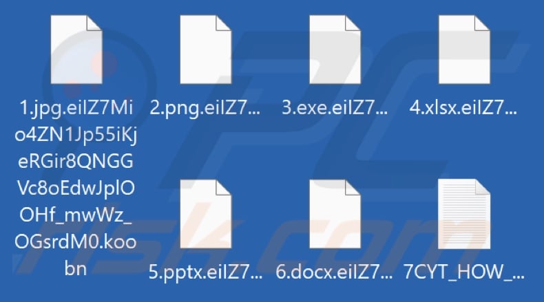 Files encrypted by Koobn ransomware (.koobn extension)