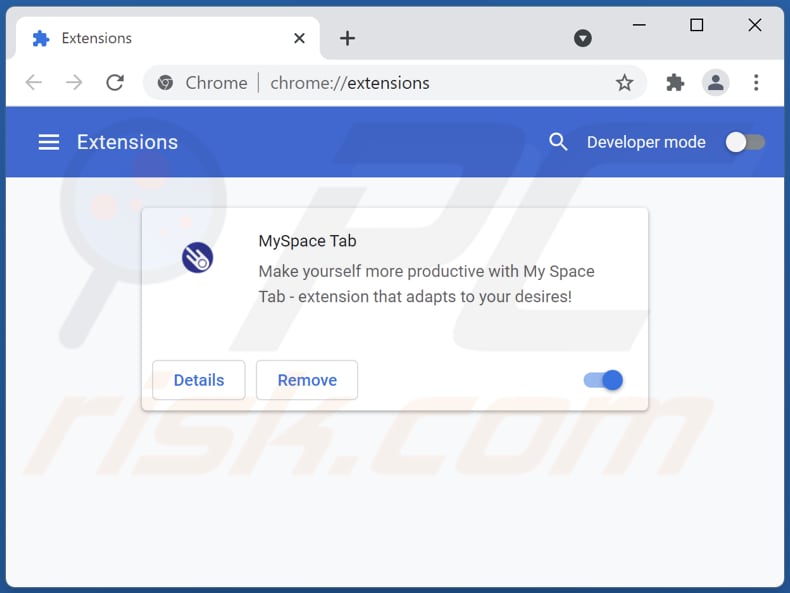 Removing search.spaceytab.com related Google Chrome extensions