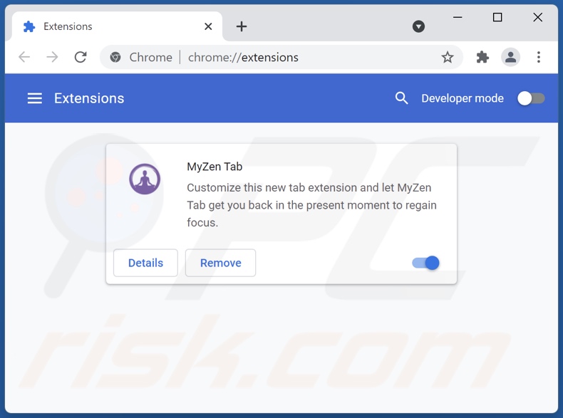 Removing search.myzentab.com related Google Chrome extensions