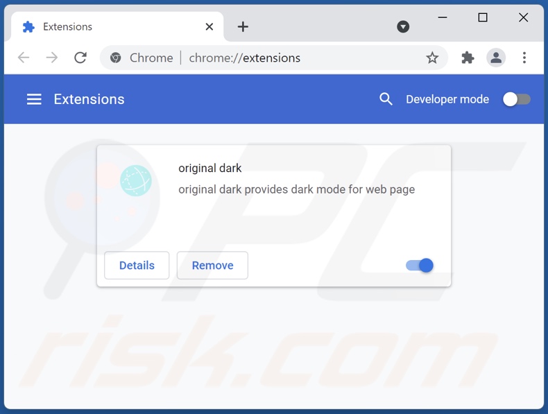 Removing original dark ads from Google Chrome step 2