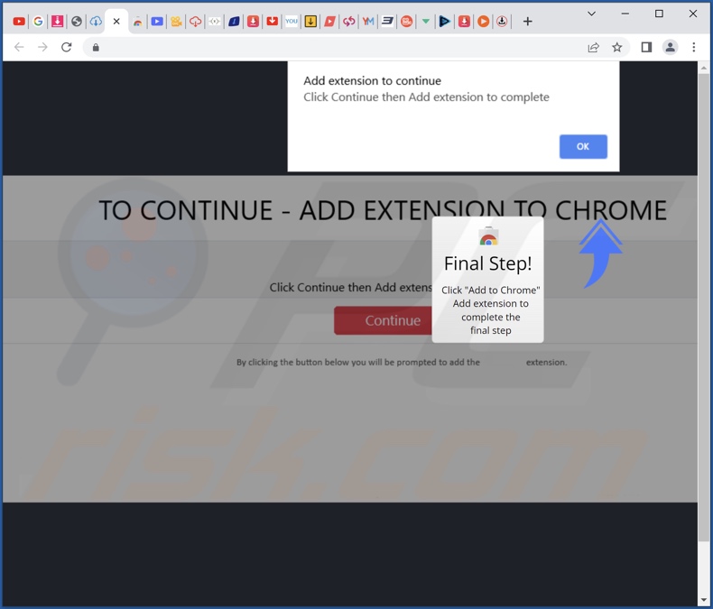 Website promoting original dark adware