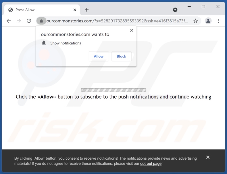 ourcommonstories[.]com pop-up redirects
