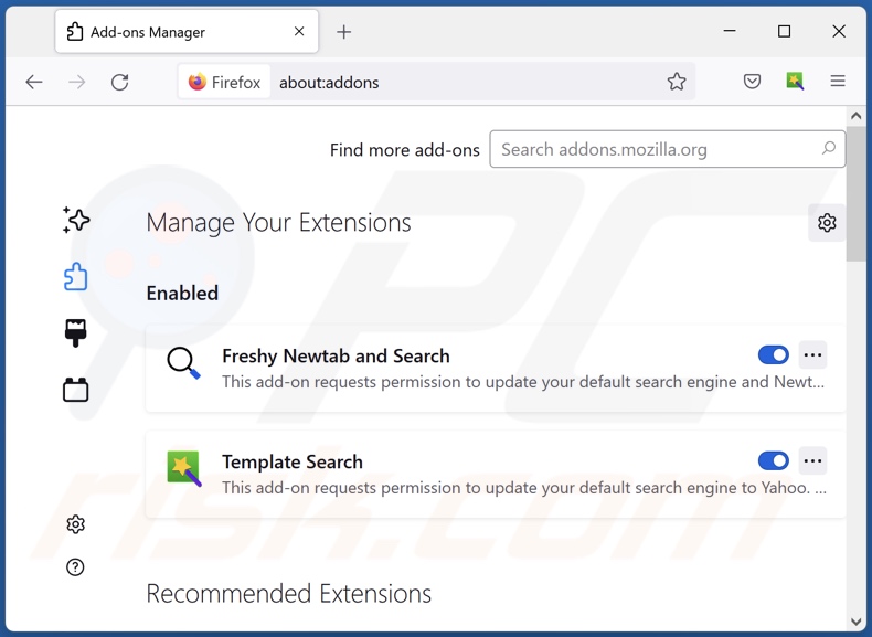 Removing getsins.com related Mozilla Firefox extensions