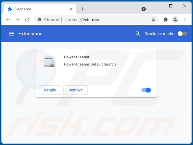 Removing power-cleaner.xyz related Google Chrome extensions