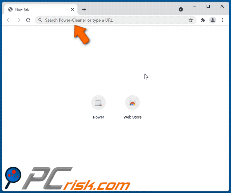 Power-Cleaner browser hijacker redirecting to Bing (GIF)