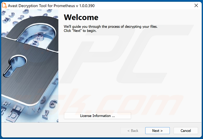 Prometheus decryptor by Avast