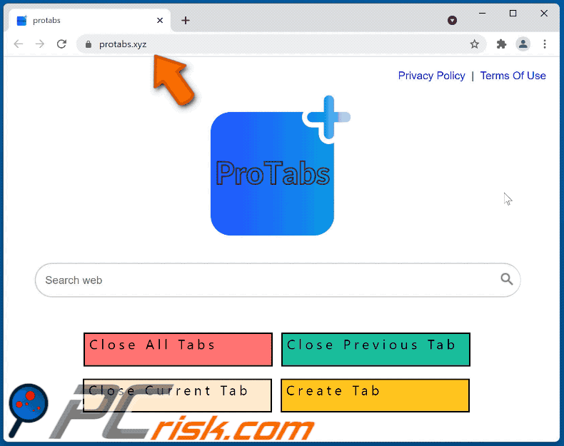 protabs new tab browser hijacker protabs.xyz redirects to bing.com