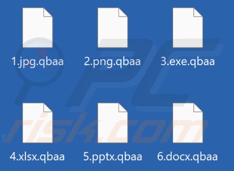 Files encrypted by Qbaa ransomware (.qbaa extension)