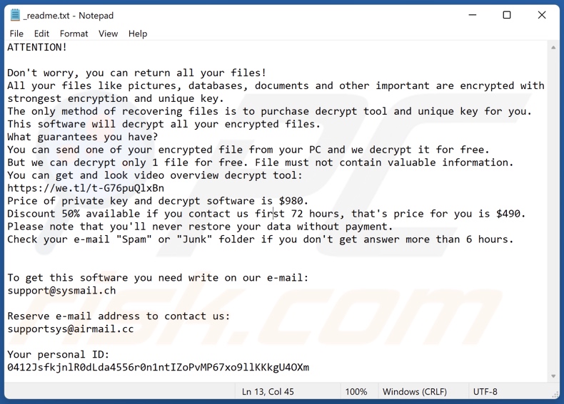 Qbaa ransomware text file (_readme.txt)