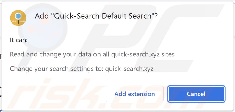 quick-search default search browser hijacker browser notification
