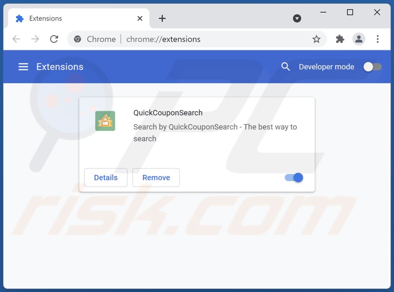 Removing quickcouponsearch.com related Google Chrome extensions