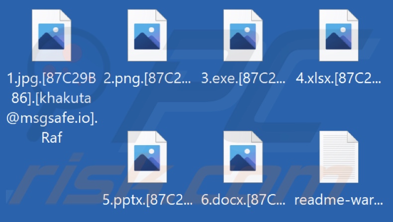 Files encrypted by Raf ransomware (.Raf extension)