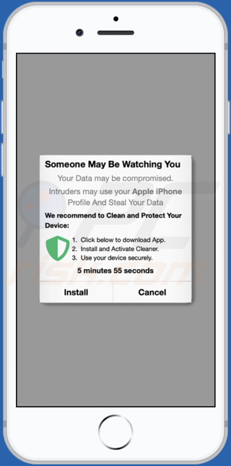 reminderapp.store pop-up scam second variant