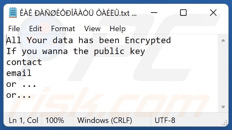 Report ransomware text file