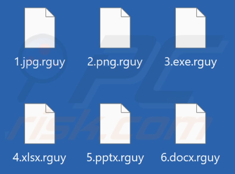 Files encrypted by Rguy ransomware (.rguy extension)