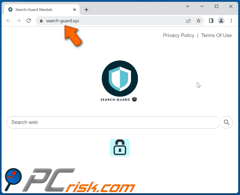 Search-Guard browser hijacker redirecting to Bing (GIF)