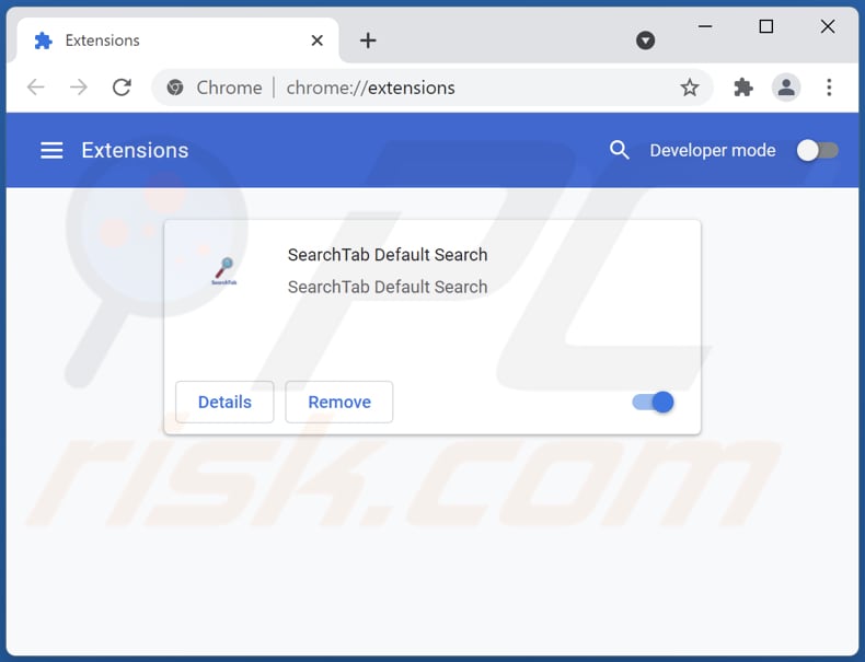 Removing searchtab.xyz related Google Chrome extensions