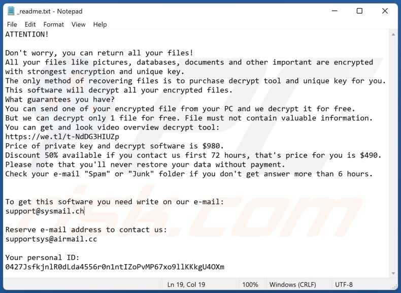 Ssoi ransomware text file (_readme.txt)