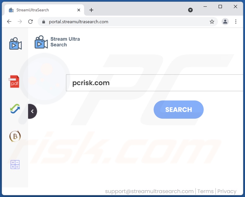 streamultrasearch.com browser hijacker