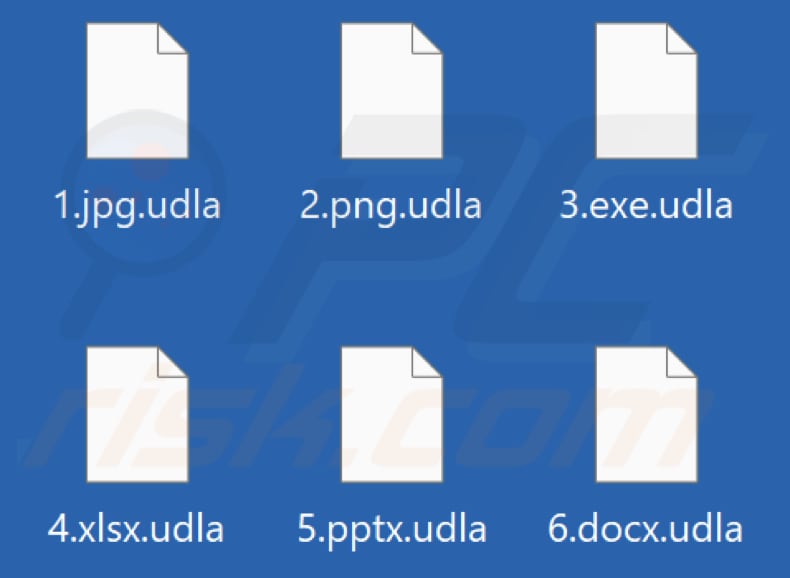 Files encrypted by Udla ransomware (.udla extension)
