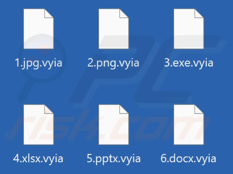Files encrypted by Vyia ransomware (.vyia extension)