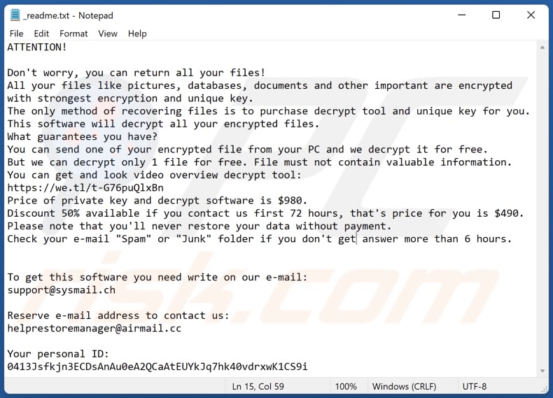 Vyia ransomware text file (_readme.txt)
