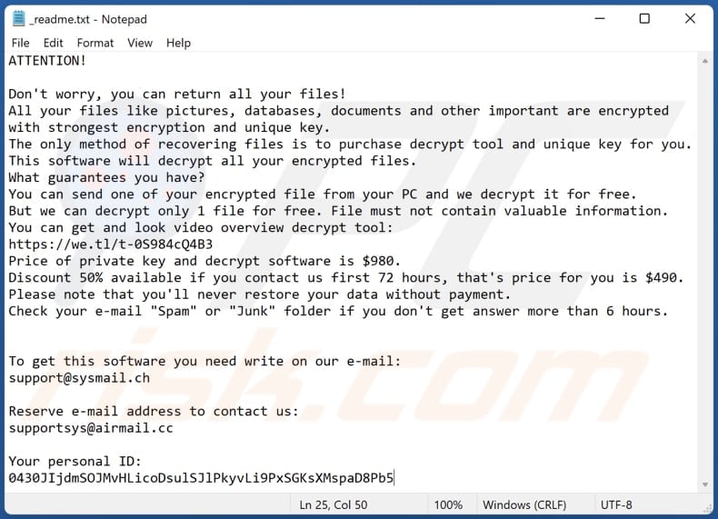 Wdlo ransomware text file (_readme.txt)