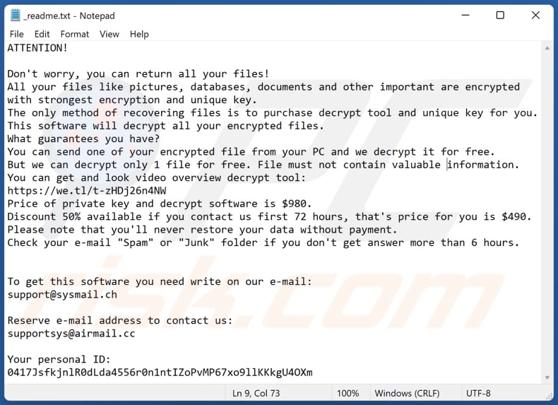 Xcbg ransomware text file (_readme.txt)
