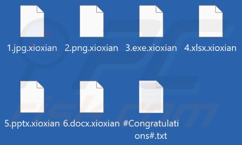 Files encrypted by Xioxian ransomware (.xioxian extension)