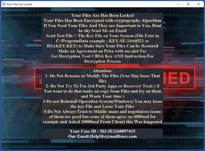xSpace ransomware ransom note Decryption-Guide.hta