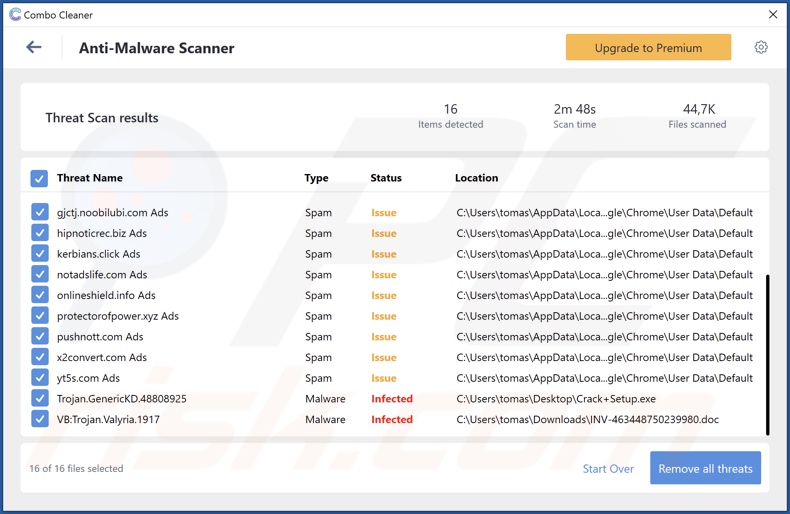 17uoEtuihi6Lsg4hdedT7PUhF4FNgBPD2F malware detected by Combo Cleaner