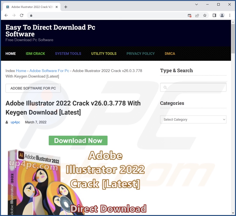 Cracked software download site promoting 17uoEtuihi6Lsg4hdedT7PUhF4FNgBPD2F malware